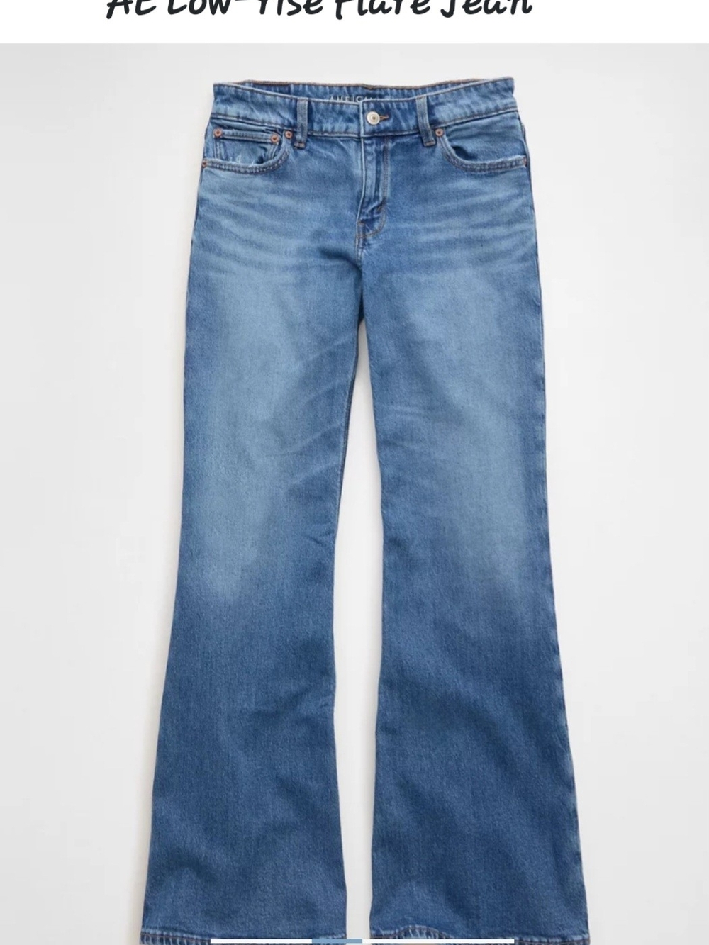 American Eagle Outfitters Blue Low-Rise Flare Jeans